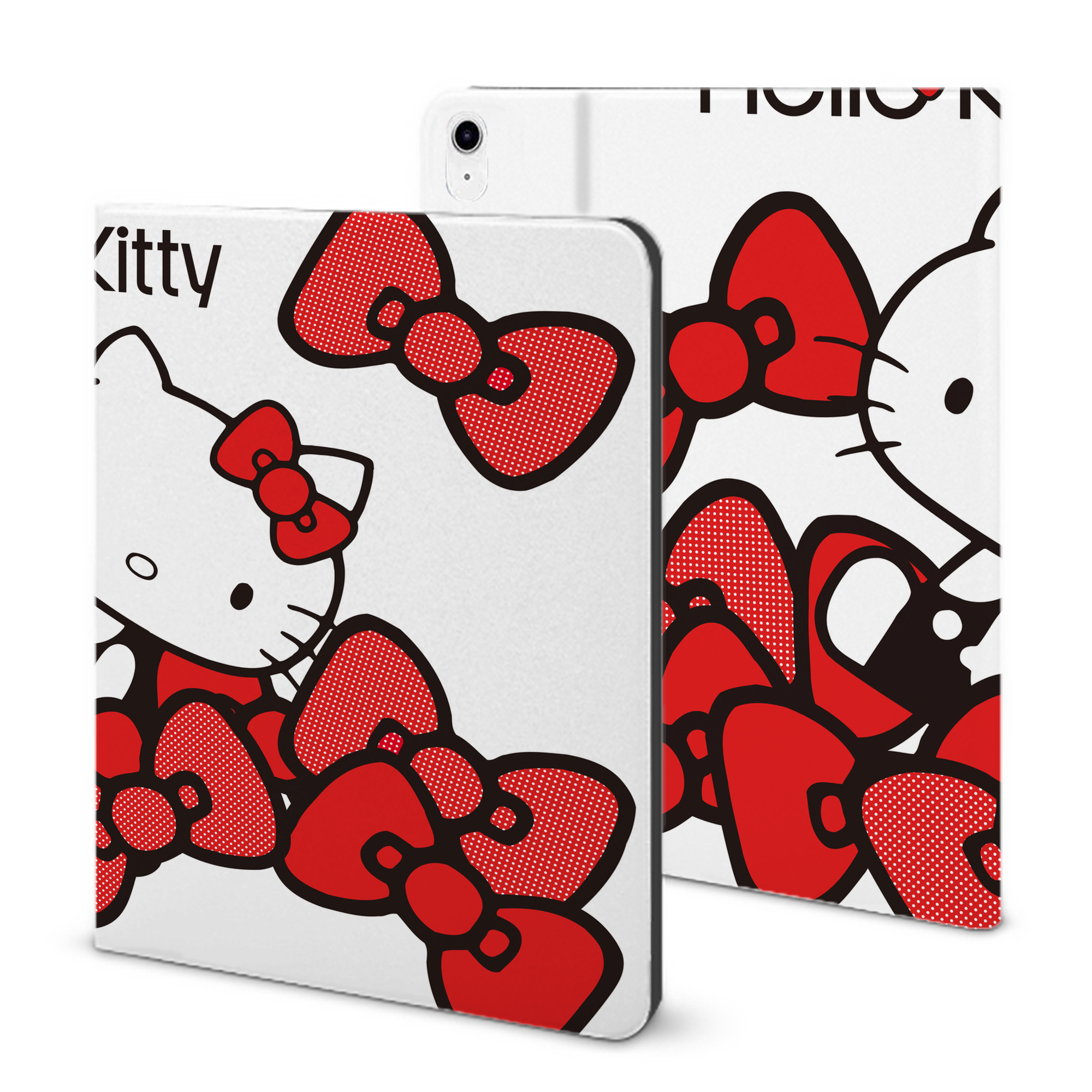 （画像用） Hello Kitty ハローキティ IPad ケース ブック型 PUレザー TPU 耐衝撃 軽量 薄型 ペン収納なし 全面保護 IPad 各モデル対応
